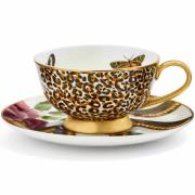 Spode - Creatures of Curiosity Teekuppi + Vati 20 cl White/Leopard