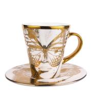 Carolina Gynning - Espressomuki ja aluslautanen Golden Butterfly 9 cl ...