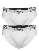 Mens Knit 2Pack Brie Y-sepalus Briefs Alushousut White Emporio Armani