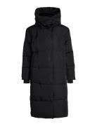 Objlouise Long Down Jacket Noos Topattu Pitkä Takki Black Object