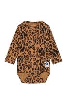 Basic Leopard Ls Body Bodies Long-sleeved Multi/patterned Mini Rodini