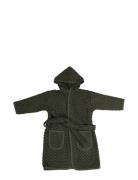 Bathrobe - Zigzag Dark Green 1-2 Years Aamutakki Kylpytakki Green Fili...