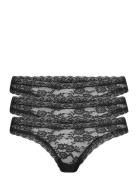 Brief Dana Thong 3 Pack Stringit Alusvaatteet Black Lindex