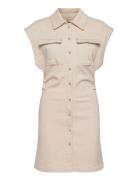 Addison Denim Dress Lyhyt Mekko Cream NORR