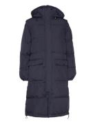 Eliza Puffer Coat Topattu Pitkä Takki Navy Noella