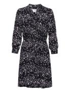 Slfdamina 7/8 Aop Dress Lyhyt Mekko Black Selected Femme