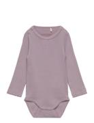 Body Ls Pointelle Bodies Long-sleeved Purple Fixoni