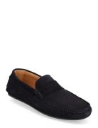 Slhsergio Suede Penny Driving Shoe B Loaferit Matalat Kengät Navy Sele...