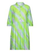 Dress In Faded Stripe Print Lyhyt Mekko Green Coster Copenhagen