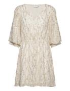 Short Shimmer Dress Lyhyt Mekko Beige Coster Copenhagen