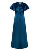 Visittas V-Neck S/S Maxi Dress - Noos Maksimekko Juhlamekko Blue Vila