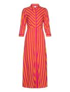 Yassavanna Long Shirt Dress S. Noos Maksimekko Juhlamekko Orange YAS