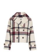 Wool Blend Check Peacoat Villakangastakki Multi/patterned Tommy Hilfig...