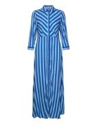 Yassavanna Long Shirt Dress S. Maksimekko Juhlamekko Blue YAS