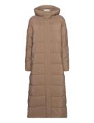 Yasliro Long Padded Coat Topattu Pitkä Takki Beige YAS