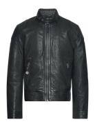 Leather Racer Jacket Nahkatakki Black Superdry