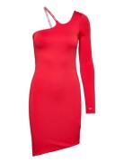 Tjw Logo Tape Bodycon Dress Lyhyt Mekko Red Tommy Jeans