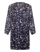 Mlucy, L/S, Abk Dress Lyhyt Mekko Navy Zizzi