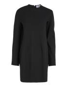 Heavy Viscose Ls Shift Dress Lyhyt Mekko Black Calvin Klein