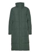 Msava Puffer Coat Topattu Pitkä Takki Green Minus