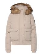 Everest Hooded Puffer Bomber Bombertakki Beige Superdry