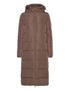 Onlanna X Long Hood Puffer Coat Cs Otw Topattu Pitkä Takki Brown ONLY