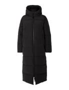 Slfjanina Long Puffer Coat Topattu Pitkä Takki Black Selected Femme