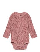 Wool/Bamboo Ls Body Aop Bodies Long-sleeved Pink Mikk-line