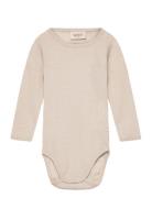 Body Plain Wool Ls Bodies Long-sleeved Beige Wheat