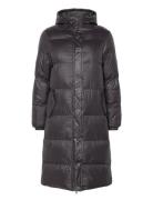 Nelli Puffer Coat Topattu Pitkä Takki Black Noella