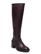 Boots - Block Heel Korkeavartiset Saapikkaat Black ANGULUS