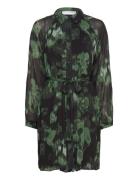 Slflula Ls Short Shirt Dress B Lyhyt Mekko Green Selected Femme