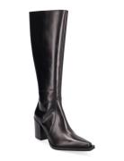 New Edgy Boot Long Korkeavartiset Saapikkaat Black Apair