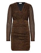 Vijaade L/S V-Neck Dress/Dc Lyhyt Mekko Brown Vila