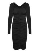 Vmgilsa Ls V-Neck Calf Dress Vma Lyhyt Mekko Black Vero Moda