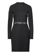 Logo Elastic Milano Ls Dress Lyhyt Mekko Black Calvin Klein Jeans