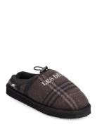 Trey Wool Check Slipper Aamutossut Tohvelit Brown Les Deux