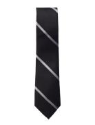 Black White League Silk Tie Solmio Kravatti Black AN IVY