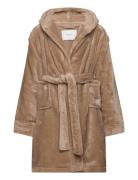 Rhflurry Hooded Fleece Robe Aamutakki Kylpytakki Beige Rosemunde Kids