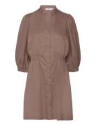 Mschchanet Petronia 3/4 Shirt Dress Lyhyt Mekko Brown MSCH Copenhagen