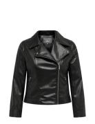 Carbecca Faux Leather Biker Otw Nahkatakki Black ONLY Carmakoma