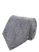 Paisley Silk Tie Solmio Kravatti Grey Portia 1924