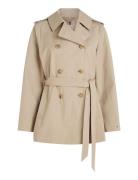 Cotton Short Trench Trenssi Takki Beige Tommy Hilfiger