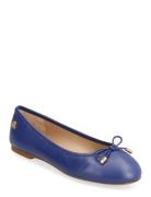 Jayna Nappa Leather Flat Ballerinat Blue Lauren Ralph Lauren