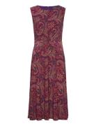 Paisley Twist-Front Jersey Dress Polvipituinen Mekko Red Lauren Ralph ...