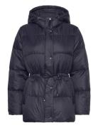 Hooded Down Coat Topattu Pitkä Takki Navy Lauren Ralph Lauren