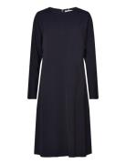 Viscose Twill Shirtdress Ls Polvipituinen Mekko Navy Tommy Hilfiger