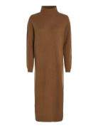 Md Wool Cash Roll-Nk Midi Dress Polvipituinen Mekko Brown Tommy Hilfig...