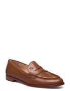 Wynnie Burnished Leather Loafer Loaferit Matalat Kengät Brown Lauren R...