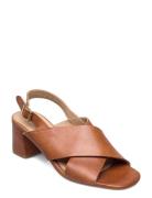 Sandals - Block Heels Korolliset Sandaalit Brown ANGULUS